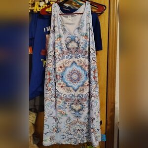 Blue Paisley Print Dress